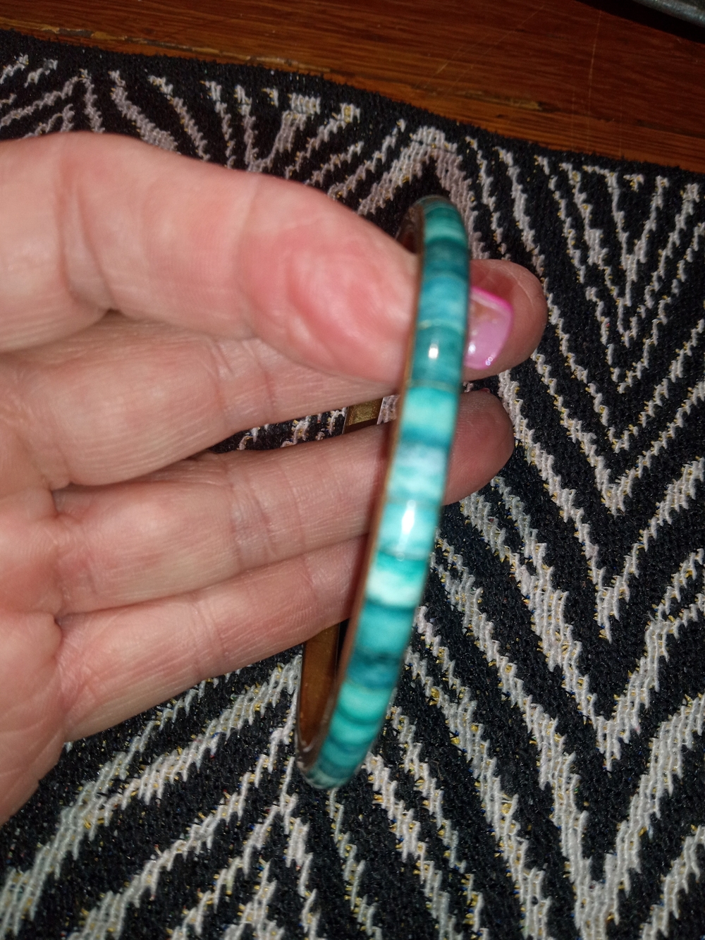 Turquoise Bone Inlay Bangle Bracelet - Women Jewelry